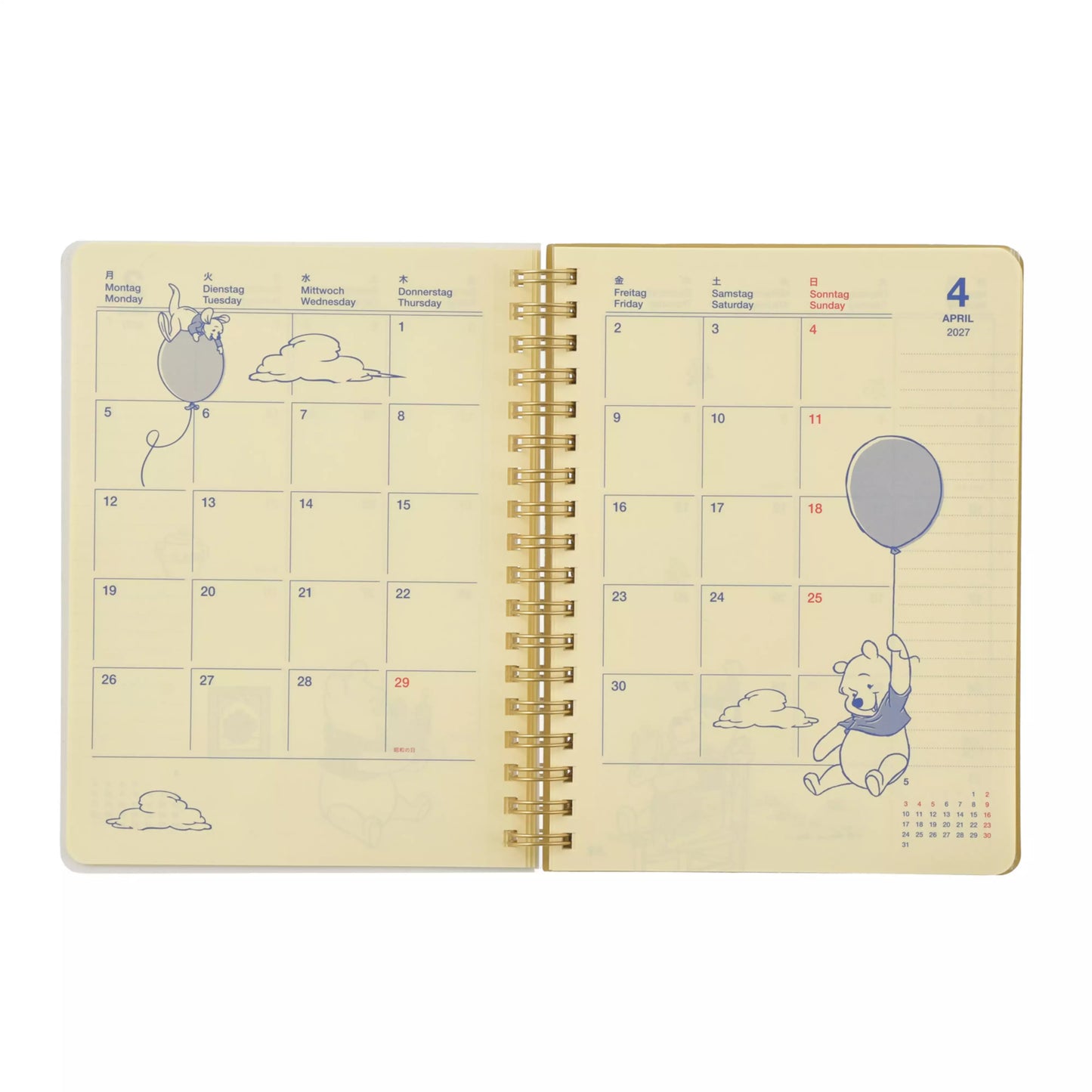"Pre-Order" JDS - Pooh and Friends Rollbahn Schedule Book, CALENDAR & ORGANIZER 2027