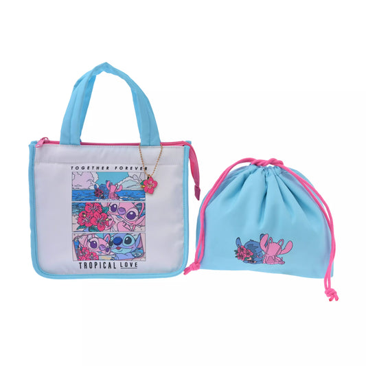 "Pre-Order" JDS - Stitch & Angel Insulated Tote Bag & Insulated Drawstring Bag Set with Charm, Stitch & Angel 2026