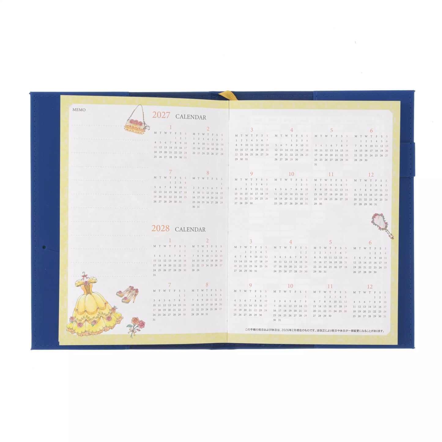 "Pre-Order" JDS - Beauty and the Beast Embossed Schedule Book B6, CALENDAR & ORGANIZER 2027