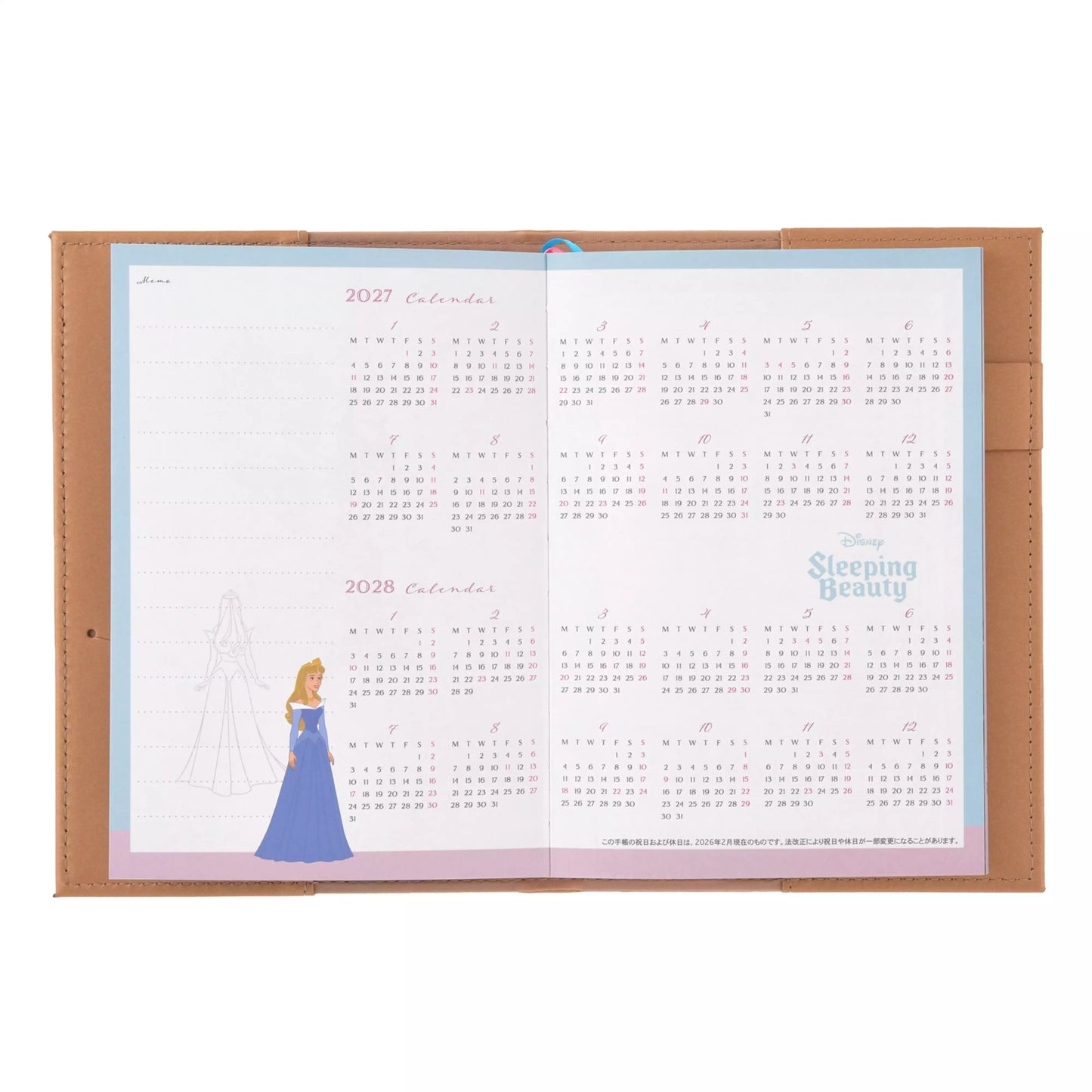 "Pre-Order" JDS - Sleeping Beauty Embossed Schedule Book B6, CALENDAR & ORGANIZER 2027