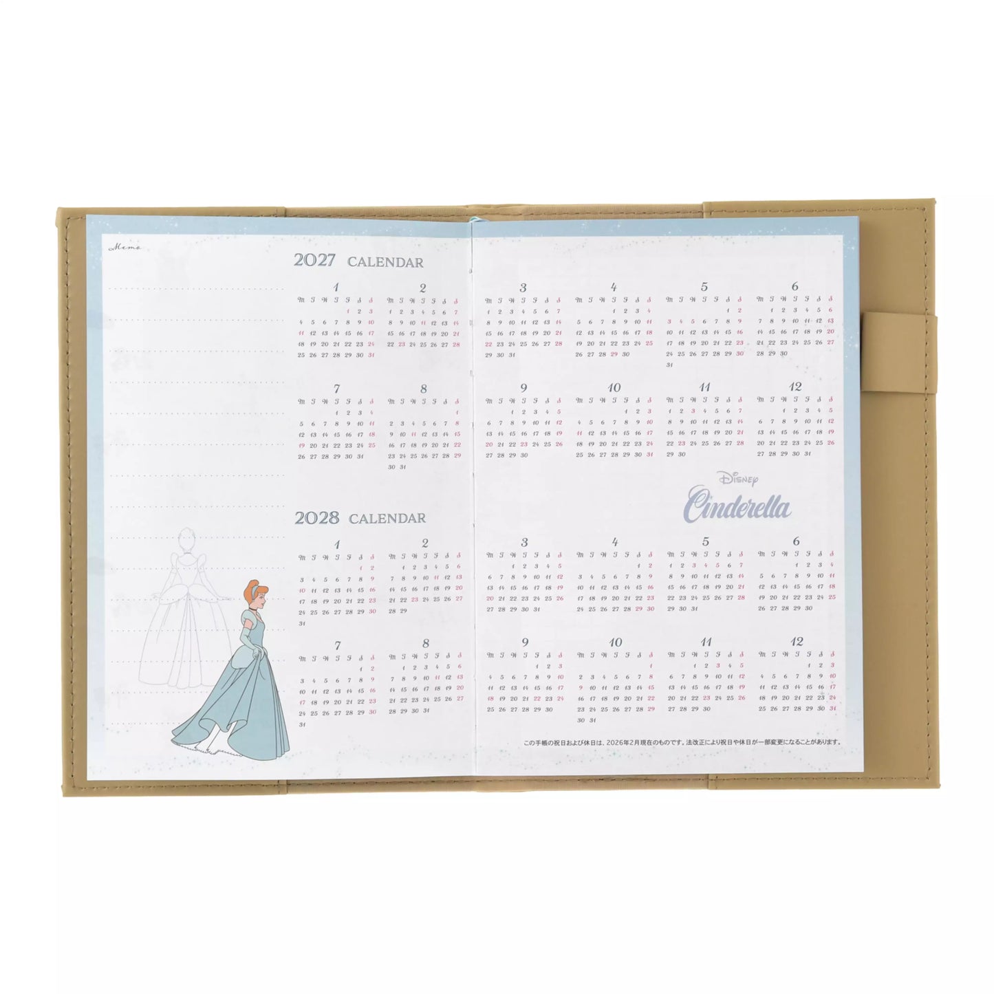 "Pre-Order" JDS - Cinderella Embossed Schedule Book B6, CALENDAR & ORGANIZER 2027