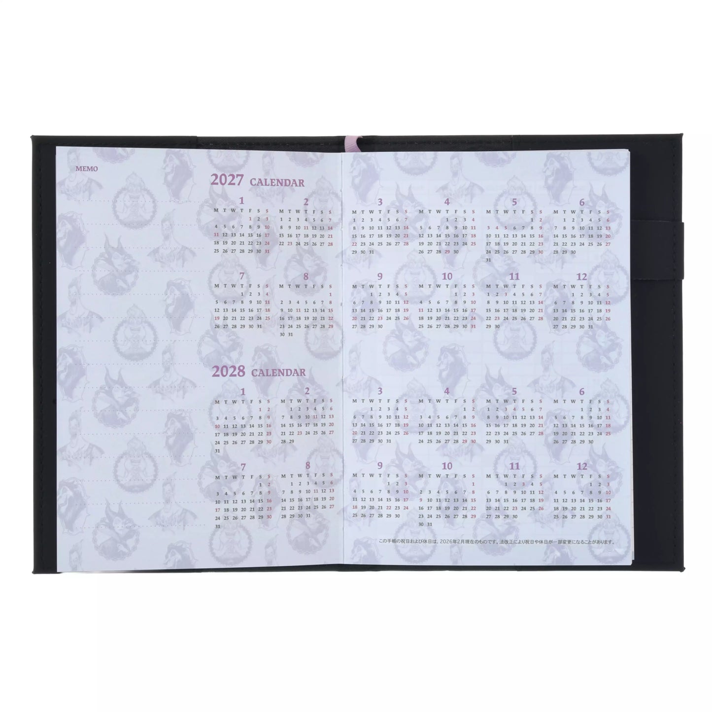 "Pre-Order" JDS - Disney Villains Embossed Schedule Book B6, CALENDAR & ORGANIZER 2027