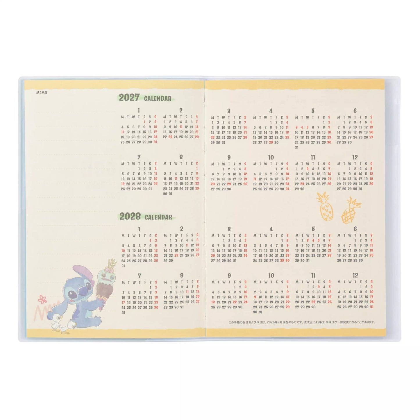 "Pre-Order" JDS - Stitch & Scrump Schedule Book B6, CALENDAR & ORGANIZER 2027