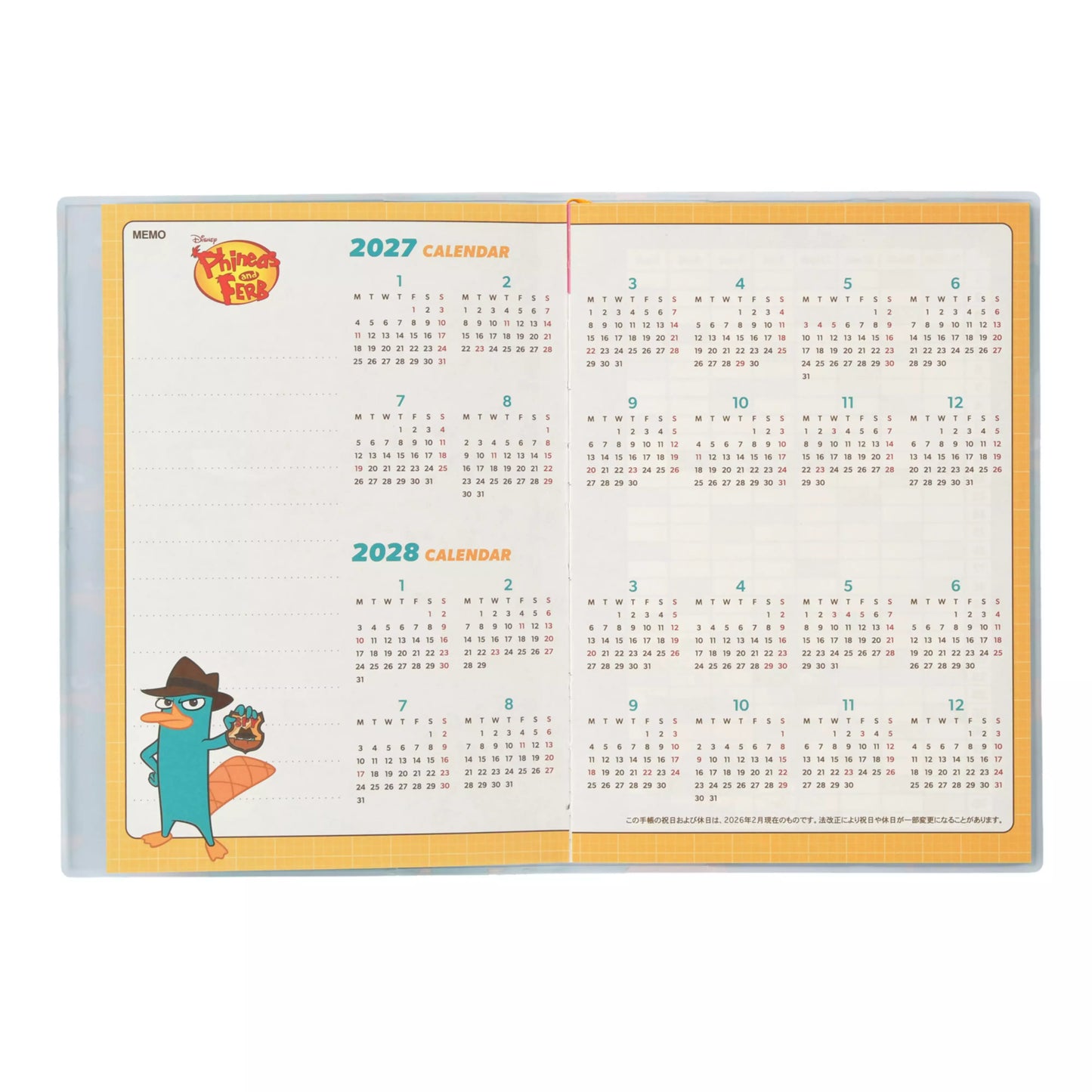 "Pre-Order" JDS - Phineas and Ferb Schedule Book B6, CALENDAR & ORGANIZER 2027