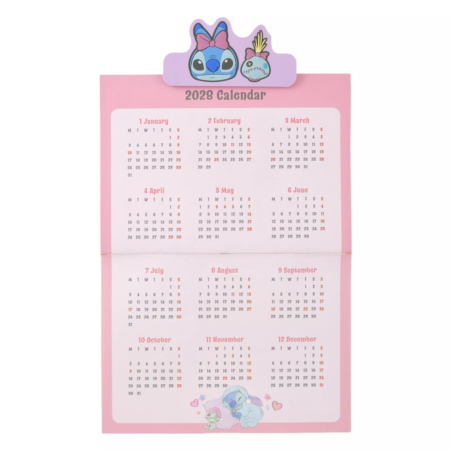 "Pre-Order" JDS - Stitch & Scrump Wall Calendar with Clip, CALENDAR & ORGANIZER 2027