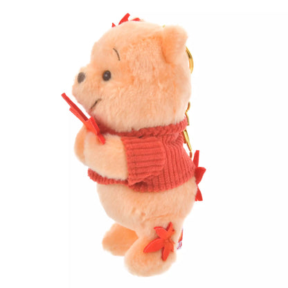 JDS - Winnie the Pooh Plush Bag Charm Keychain - Autumn Leaves "紅葉"【Ready Stock】
