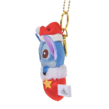 "Pre-Order" JDS - Stitch Plush Keychain - Sock Christmas, 2024 Christmas Collection