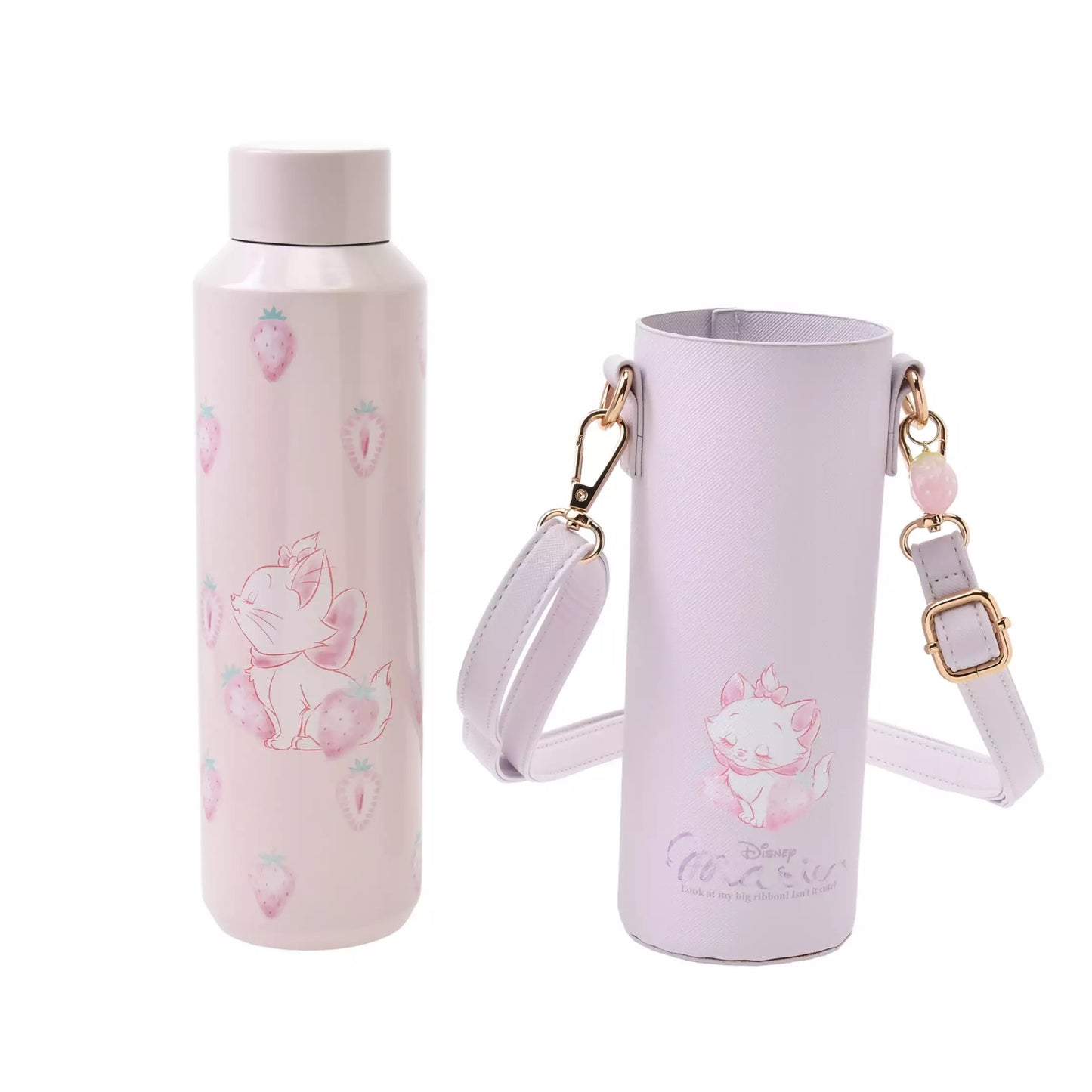 "Pre-Order" JDS - Marie The Aristocats Stainless Steel Bottle with Holder (STRAWBERRY COLLECTION 2025)