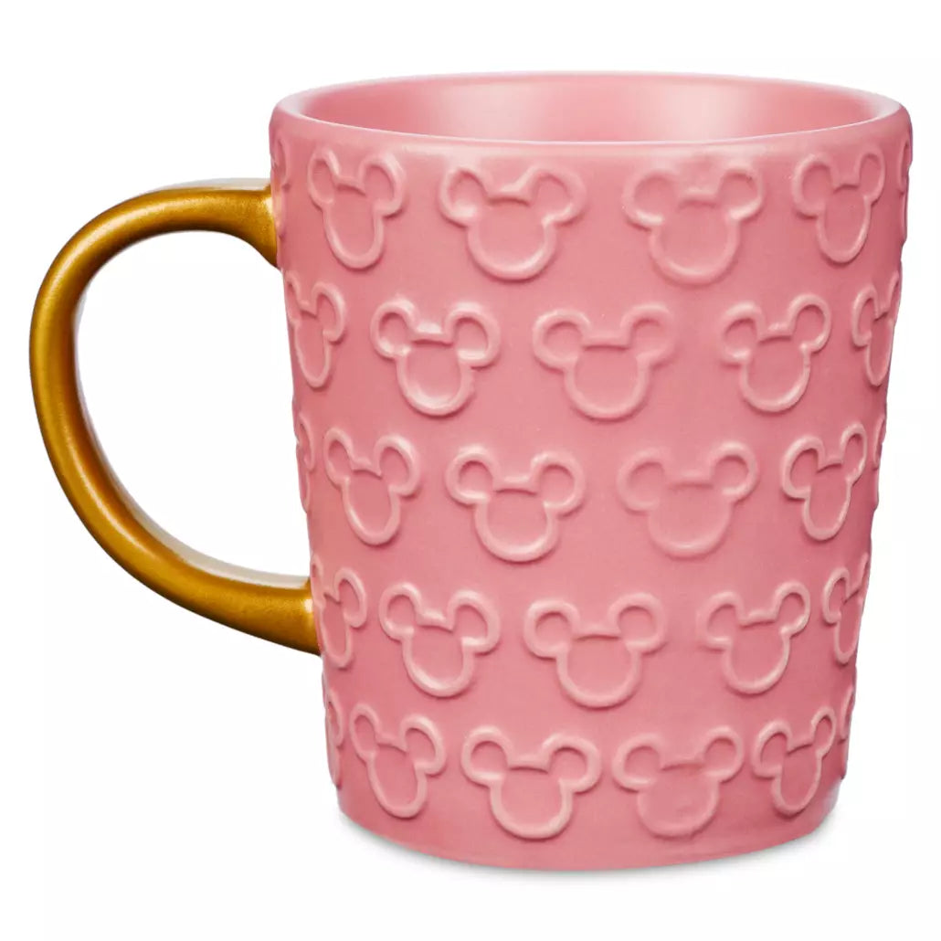 “Pre-order” HKDL - Mickey Mouse Pink and Gold Raised Icon Mug (Homestead)