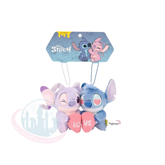 "Pre-Order" Other - POTDEMIEL Stitch & Angel Plush LOVE Keychain, Lilo & Stitch