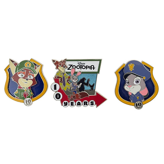"Pre-Order" HKDL - Zootopia 10th Anniversary Limited Pin Set of 3