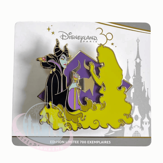 "Pre-Order" DLRP - Maleficent and Aurora Limited Edition pin, Villains and Silhouettes in Flames 2025