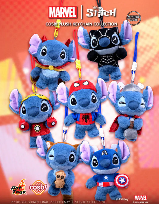 “Pre-Order” Other - Disney Marvel Stitch Plush Keychain Blind Box, COSBI