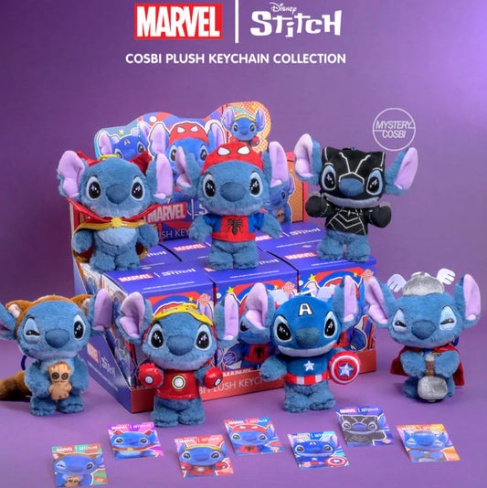 “Pre-Order” Other - Disney Marvel Stitch Plush Keychain Blind Box, COSBI