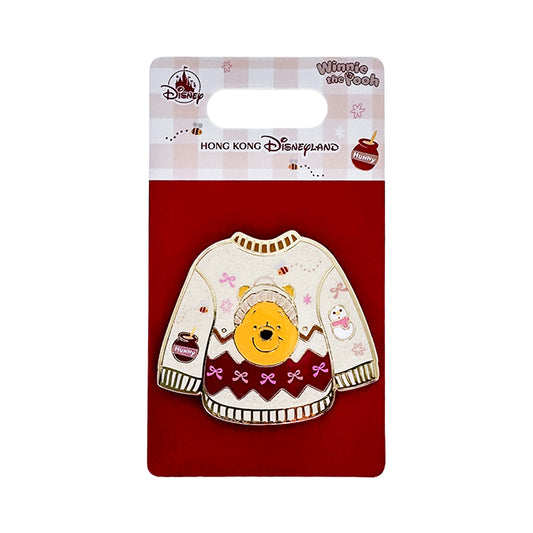 "Pre-Order" HKDL -  Winnie the Pooh Sweater Pin, Winter Woolies 2026