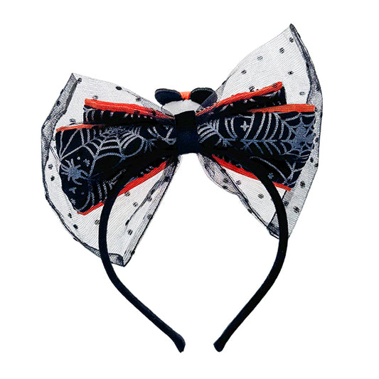 "Pre-Order" HKDL - Minnie Ghost Mesh Bow Headband, 2025 “Halloween Party”