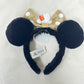 HKDL - Black Minnie Fluffy Ears Headband - Gold x White Dot Bow【Ready Stock】