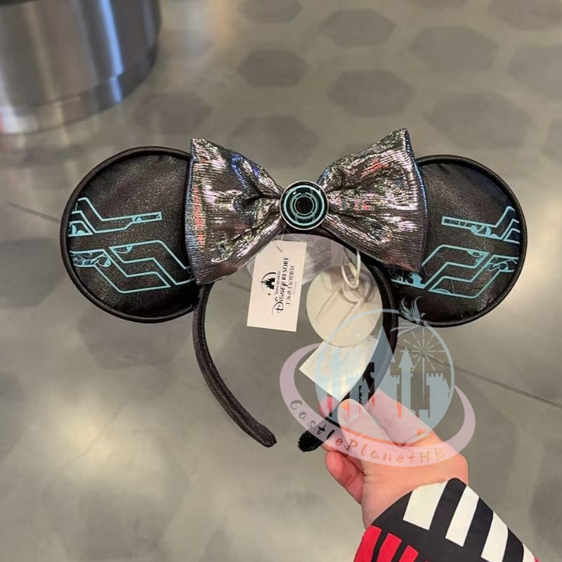 "Pre-Order" SHDR - Minnie Mouse Ears Headband Black Wheel - Tron Lightcycle Run Collection