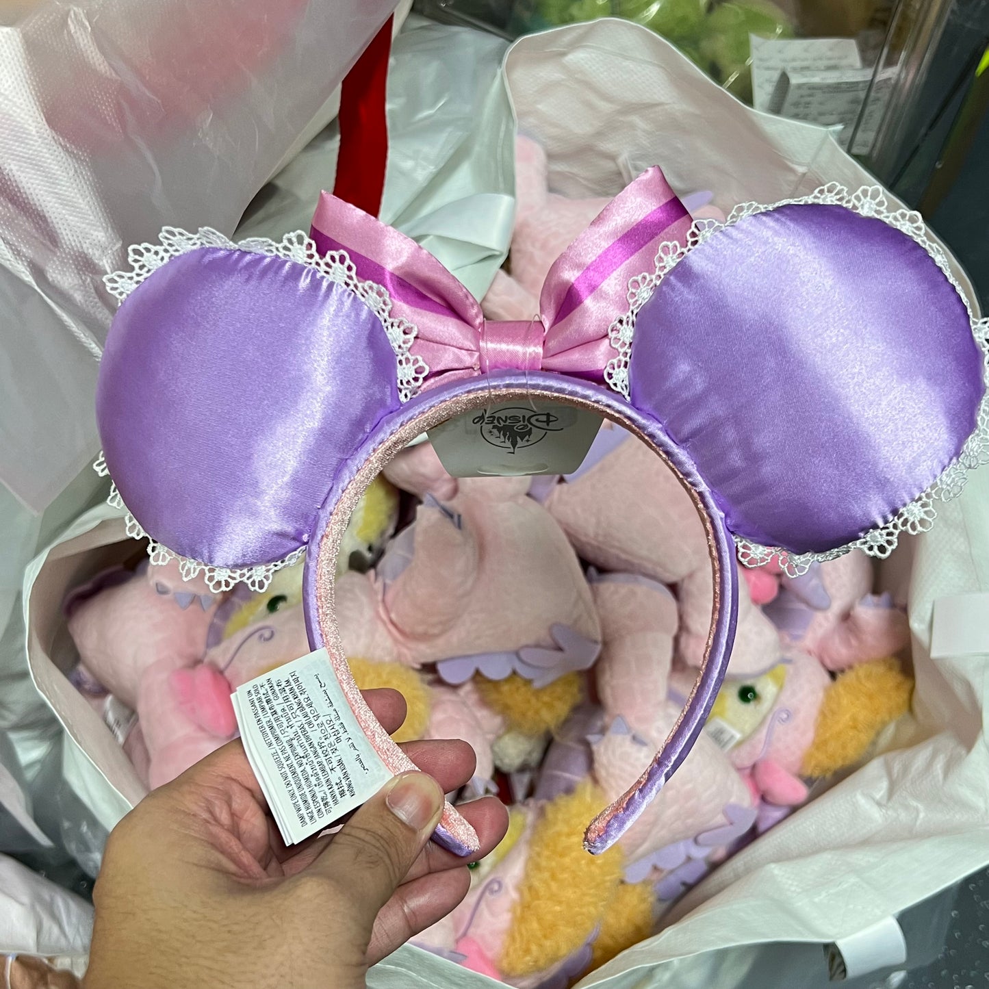 HKDL - Tangled Rapunzel Minnie Gold Bow Ears Headband【Ready Stock】