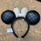 HKDL - Pearl Black Ribbon Minnie Ears Headband - Sequin Bow【Ready Stock】