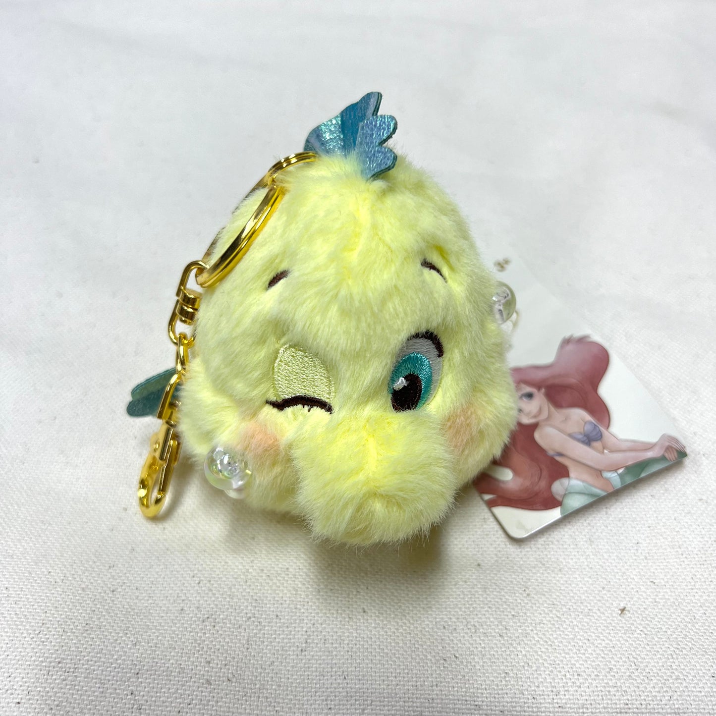 HKDL -  Flounder Plush Keychain- THE LITTLE MERMAID 35th【Ready Stock】