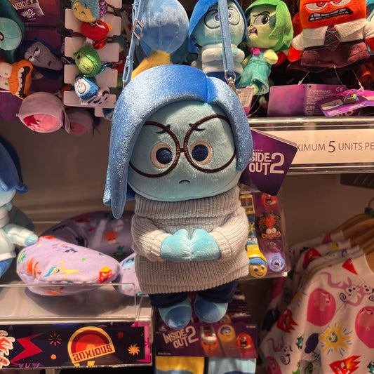 HKDL - SADNESS Plush Shoulder Bag/Crossbody Bag - Pixar Plush - Inside Out 2【Ready Stock】