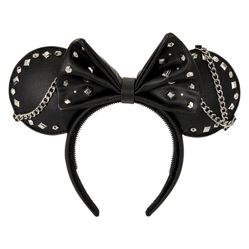 “Pre-order” HKDL - Minnie Mouse Studs & Chains Loungefly Ear Headband for Adults