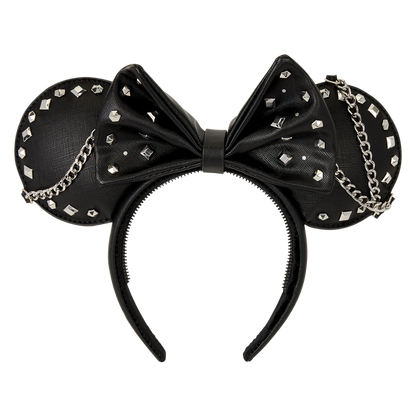 “Pre-order” HKDL - Minnie Mouse Studs & Chains Loungefly Ear Headband for Adults