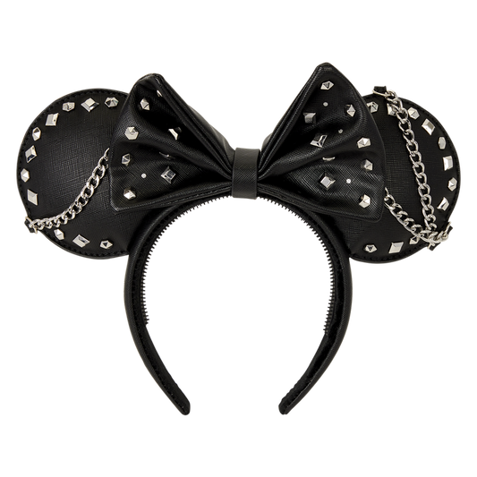“Pre-order” HKDL - Minnie Mouse Studs & Chains Loungefly Ear Headband for Adults
