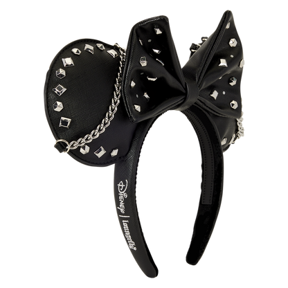 “Pre-order” HKDL - Minnie Mouse Studs & Chains Loungefly Ear Headband for Adults