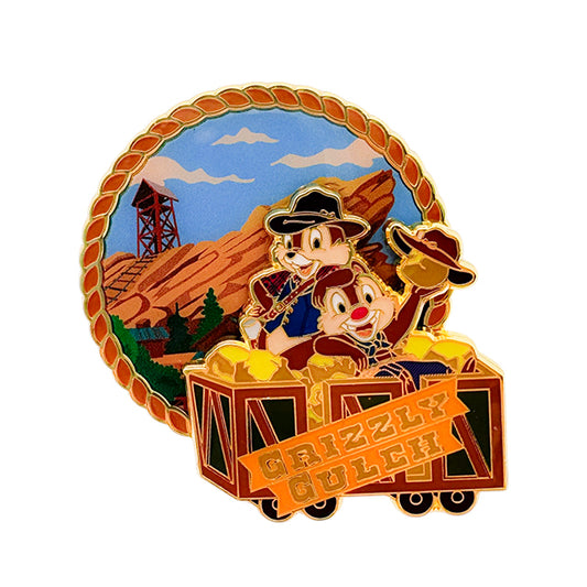 "Pre-Order" HKDL - Chip & Dale Slider Pin, Chip ’n’ Dale Grizzly Gulch 2026
