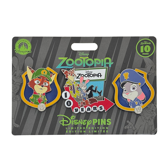 "Pre-Order" HKDL - Zootopia 10th Anniversary Limited Pin Set of 3