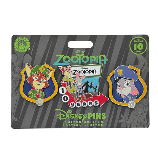 "Pre-Order" HKDL - Zootopia 10th Anniversary Limited Pin Set of 3