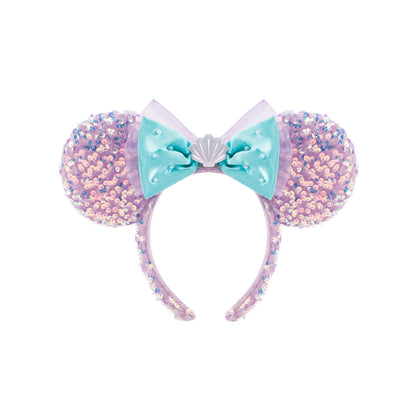 "Pre-Order" HKDL - The Little Mermaid Iridescent Sequins ears Headband for Adults, Mickey’s PhilharMagic 2026