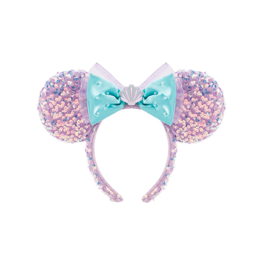 "Pre-Order" HKDL - The Little Mermaid Iridescent Sequins ears Headband for Adults, Mickey’s PhilharMagic 2026