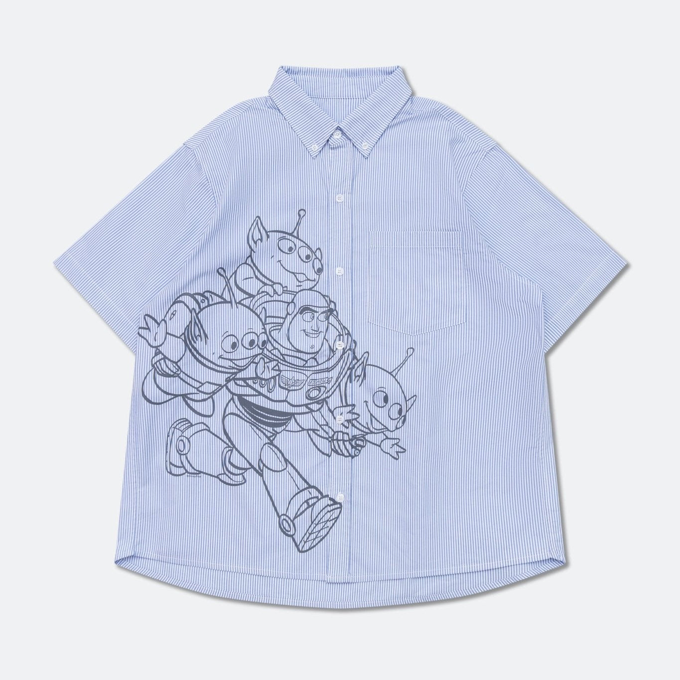 “Pre-order” HKDL - BUZZ & ALIENS STRIPE SHORT SLEEVE SHIRT for Adults, TOY STORY X GROCERY 2026