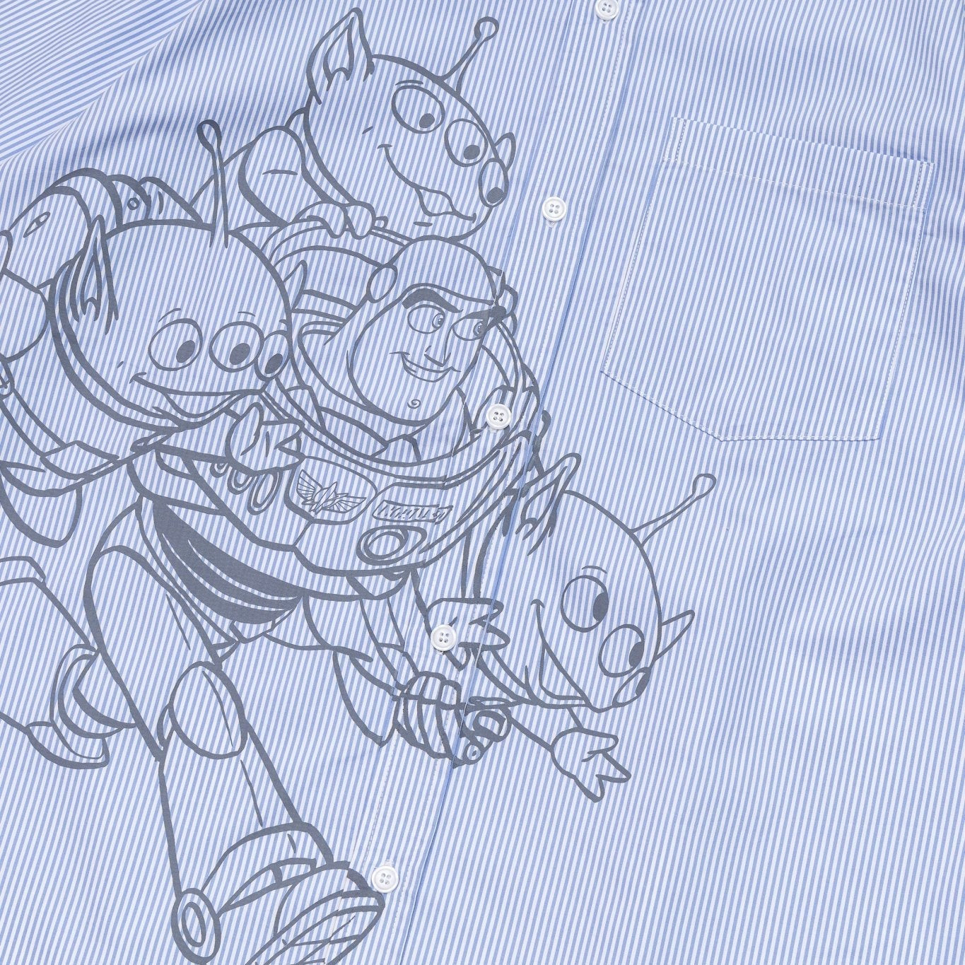 “Pre-order” HKDL - BUZZ & ALIENS STRIPE SHORT SLEEVE SHIRT for Adults, TOY STORY X GROCERY 2026