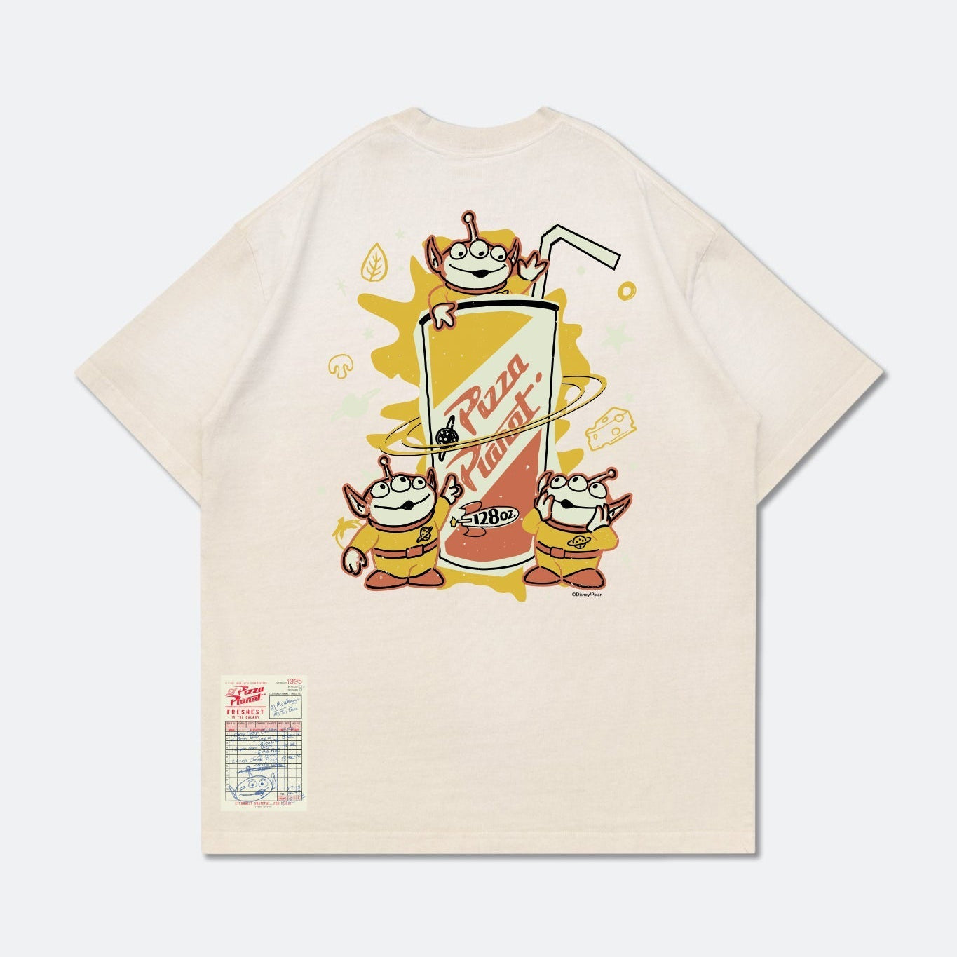 “Pre-order” HKDL - PIZZA PLANET CUP WASHED GRAPHIC BOXY TEE for Adults, TOY STORY X GROCERY 2026