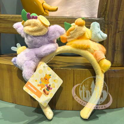 "Pre-Order" HKDL - Winnie the Pooh and Lumpy Plush Headband "Winnie The Pooh Lemon Honey Collection"