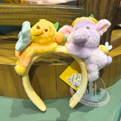 "Pre-Order" HKDL - Winnie the Pooh and Lumpy Plush Headband "Winnie The Pooh Lemon Honey Collection"