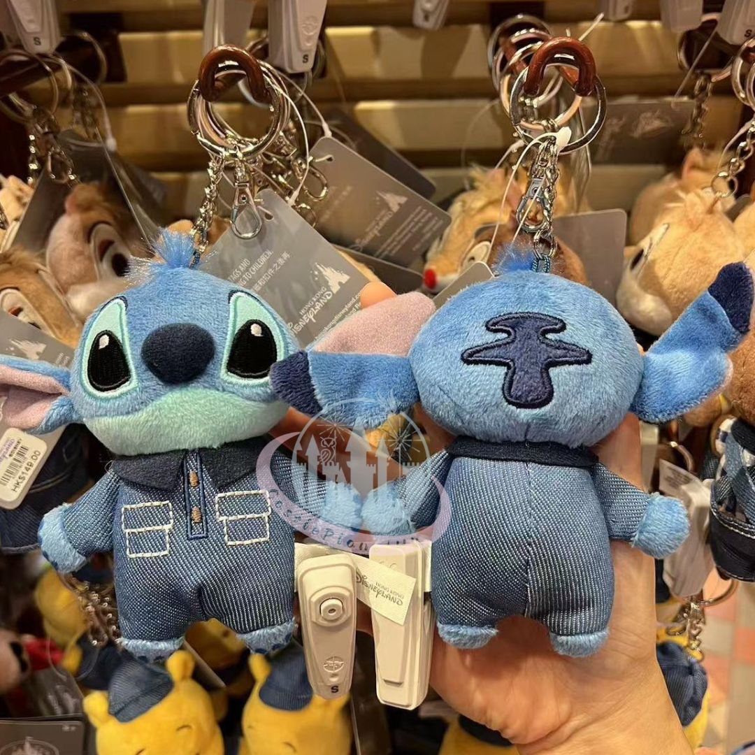 HKDL - Stitch Denim Jeans Plush Keychain (Denim series)【Ready Stock】