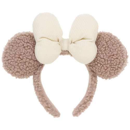 "Pre-Order" TDR - Minnie Brown Fluffy ear Headband (2022 Fluffy)