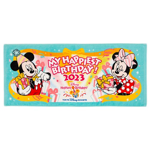"Pre-Order" TDR - Mickey & Minnie Face Towel (Happiest Birthday!)
