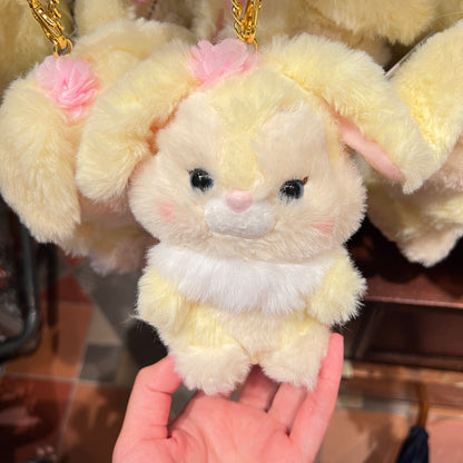 HKDL - Miss Bunny Fluffy Plush Keychain, PASTEL BUNNIES【Ready Stock】