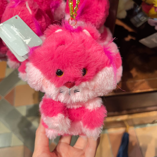 HKDL - Cheshire Cat Fluffy Plush Keychain【Ready Stock】