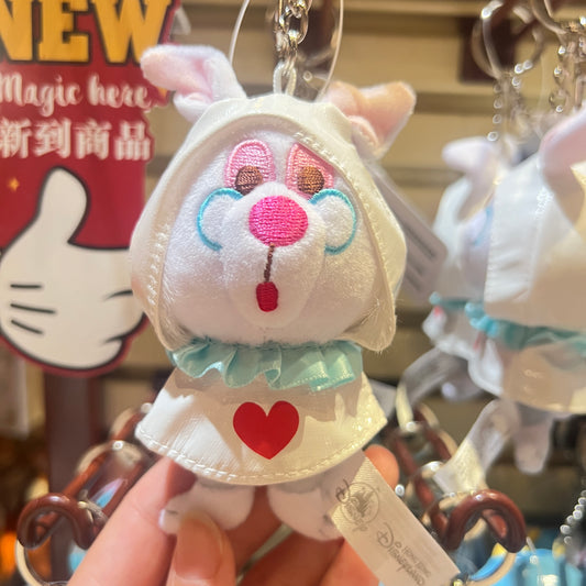 HKDL -  White Rabbit Raincoat Plush Keychain【Ready Stock】