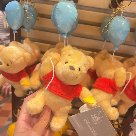 HKDL - Winnie the Pooh Plush Keychain (Pooh Balloon Collection)【Ready Stock】